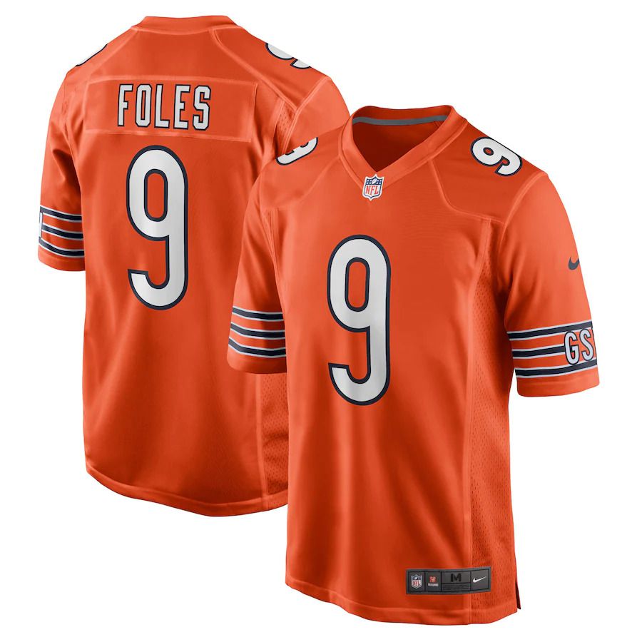 Men Chicago Bears #9 Nick Foles Nike Orange Game NFL Jersey->chicago bears->NFL Jersey